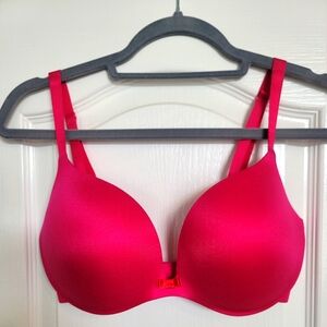 Victorias Secret Hot Pink Padded Push Up Plunge Bra